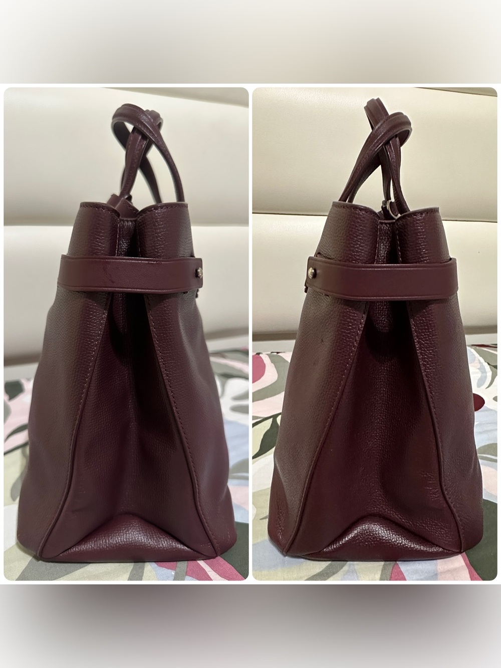 Burberry Banner Tote Bag in Burgundy Leather - Picture 3 of 15